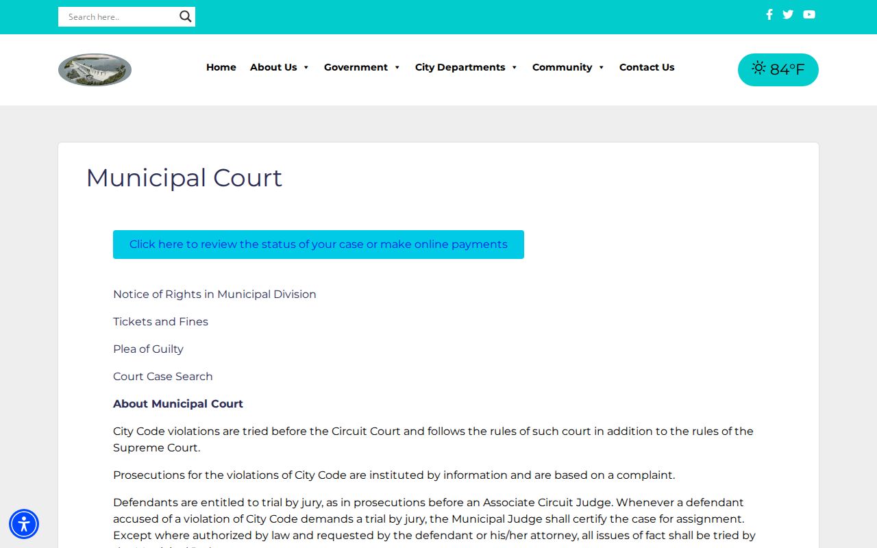 Camden County court calendar Lake Ozark municipal court page